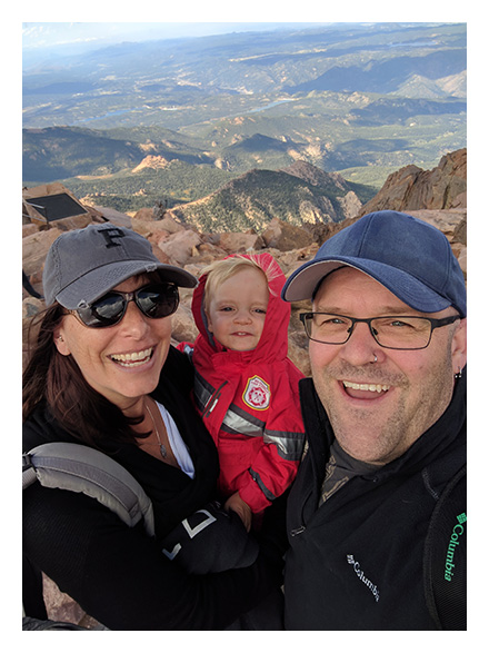 2017 family vacation photo of Chelsea, Chester and Benjamin Holcomb, founders of Chester's Clubhouse